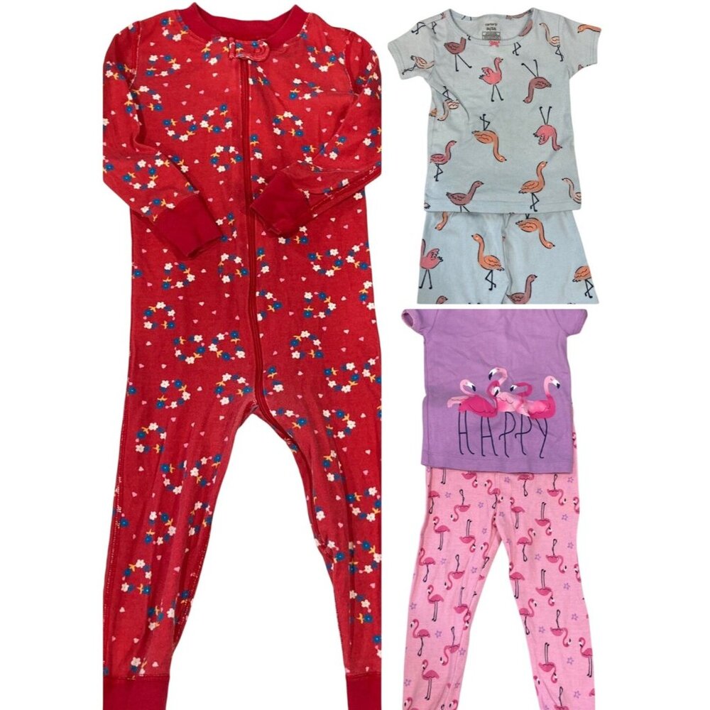 3 Girls Pajamas Sets Lot size 3T Hanna Andersson Organic Cotton Floral Tropical